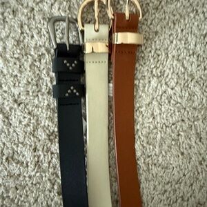 Set of Three Belts - Black, Cream, and Brown XL